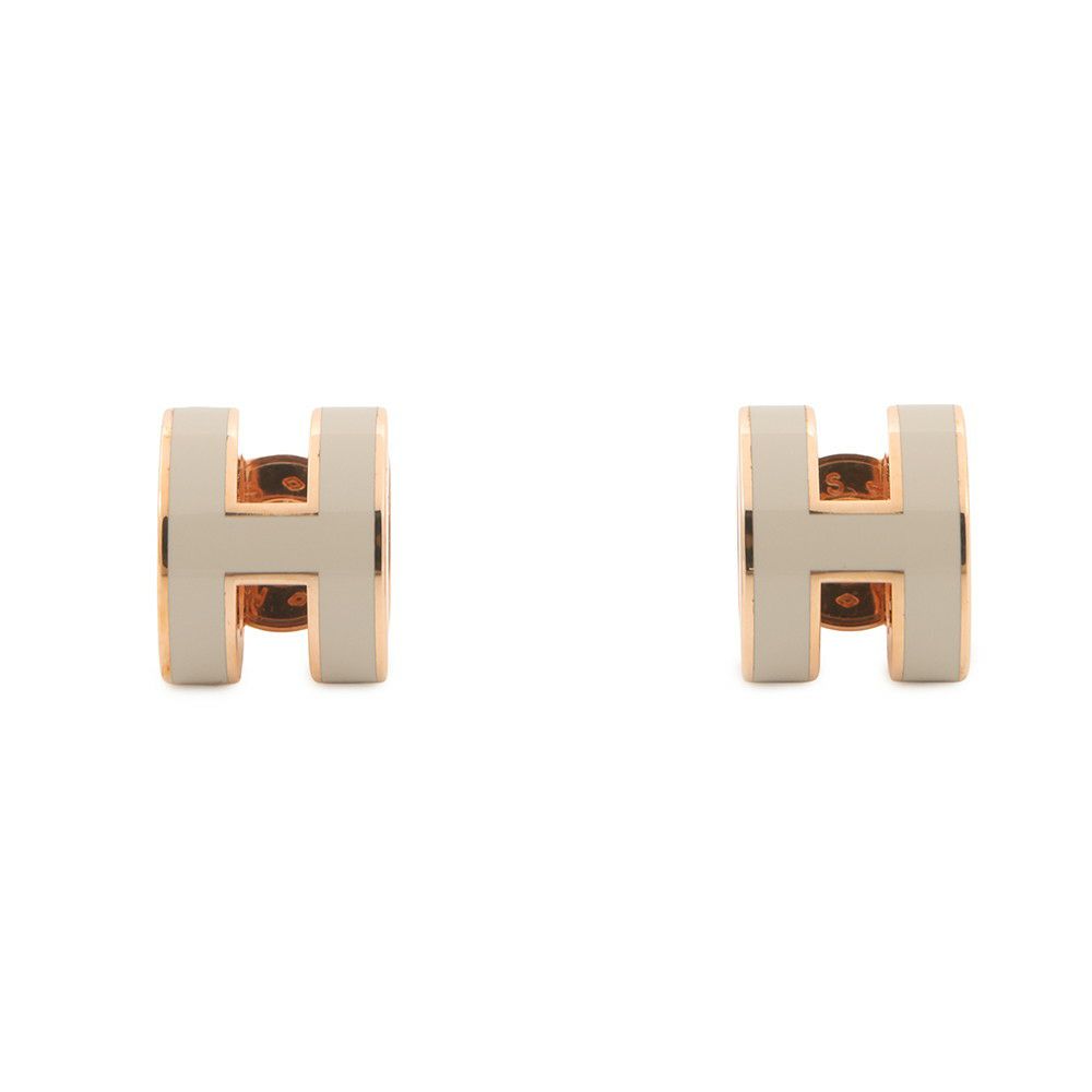 エルメス ピアス ポップアッシュ マロングラッセ/ピンクゴールド金具 Hモチーフ HERMES Pop H ポップH