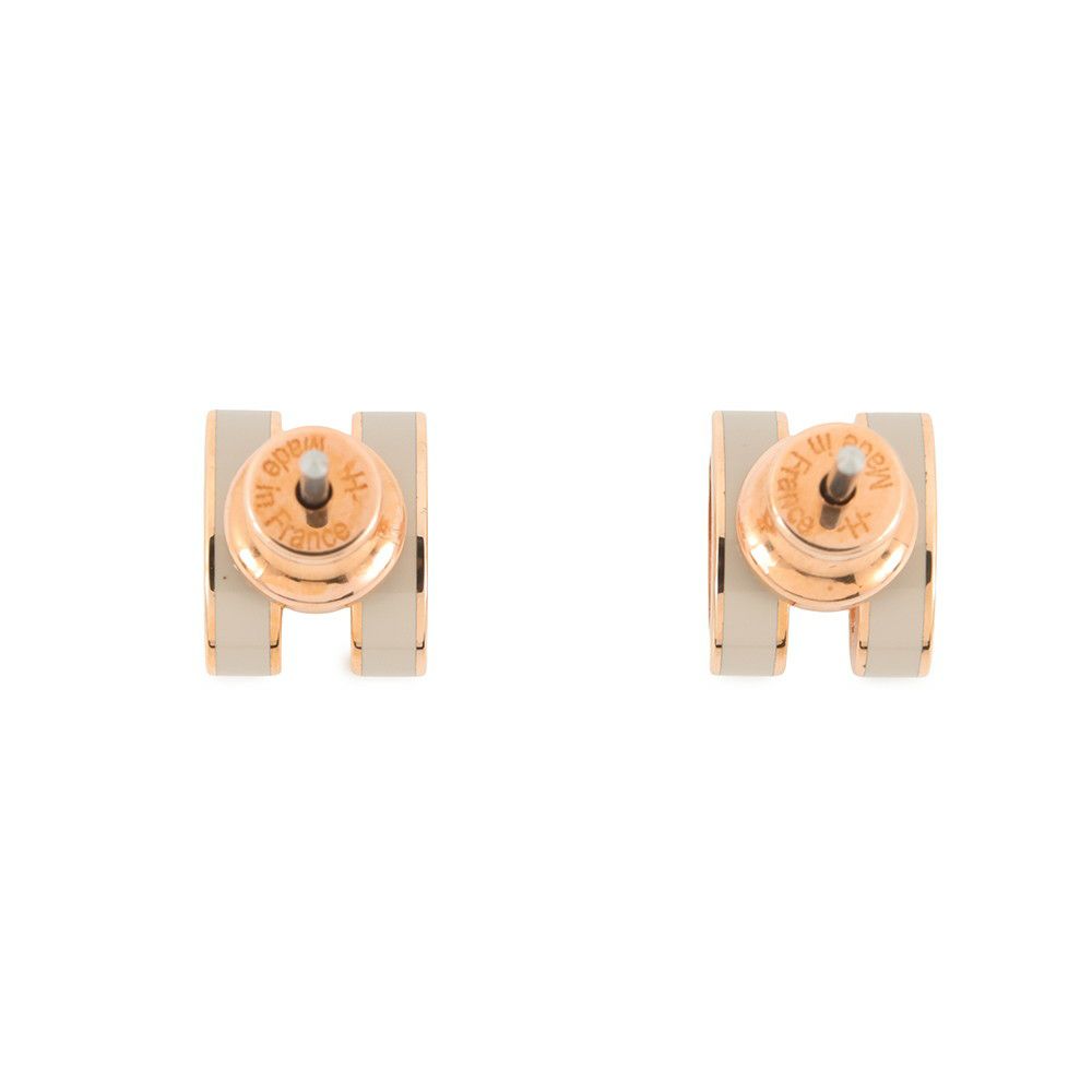 エルメス ピアス ポップアッシュ マロングラッセ/ピンクゴールド金具 Hモチーフ HERMES Pop H ポップH
