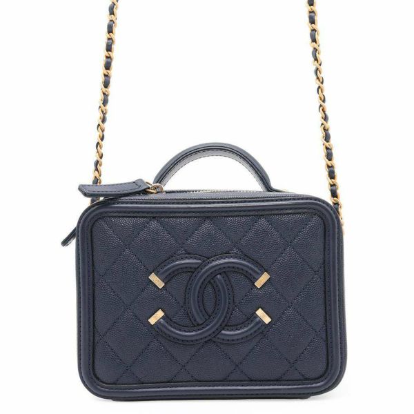 シャネル チェーンショルダーバッグ CCフィリグリー バニティ キャビアスキン A93343 CHANEL バッグ ヴァニティ