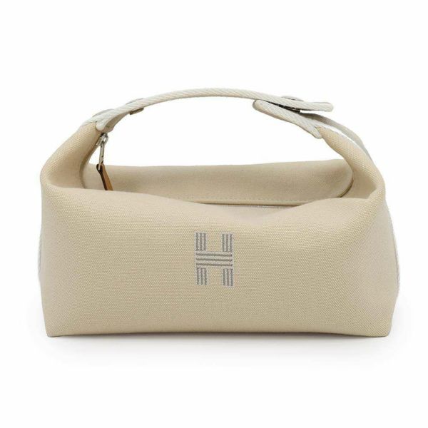 エルメス ポーチ ブリッド・ア・ブラックPM ベージュ/シルバー金具 キャンバス HERMES バッグ 小物入れ