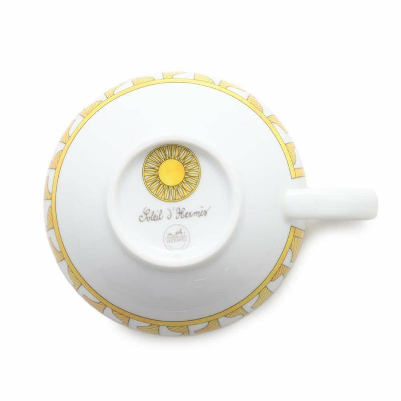 エルメス ティーカップ ソーサー ソレイユ 2客セット 200ml HERMES 食器 陶器 ギフト ポーセリン 白