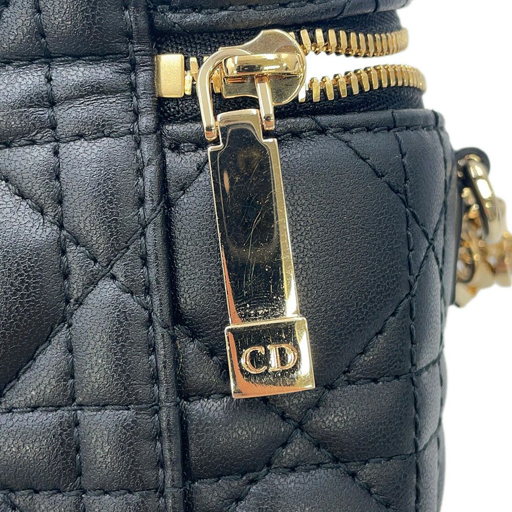 クリスチャン・ディオール ハンドバッグ カナージュ マイクロ バニティバッグ ラムスキン M0505OWEV Christian Dior 2way 黒