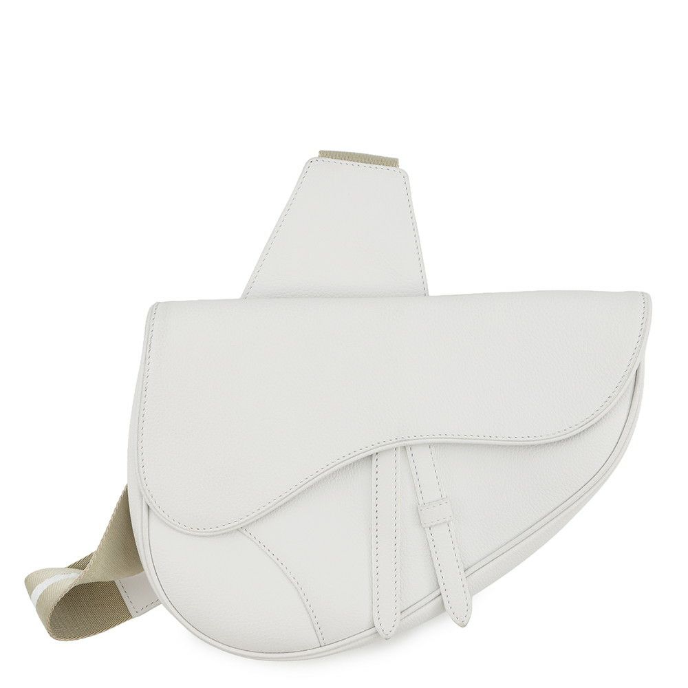 クリスチャン・ディオール ボディバッグ サドルバッグ レザー Christian Dior 白 限定