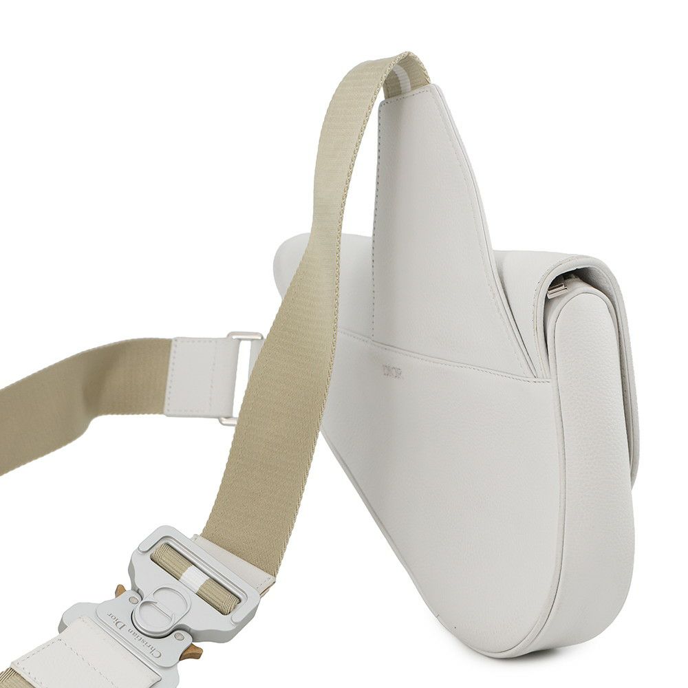 クリスチャン・ディオール ボディバッグ サドルバッグ レザー Christian Dior 白 限定