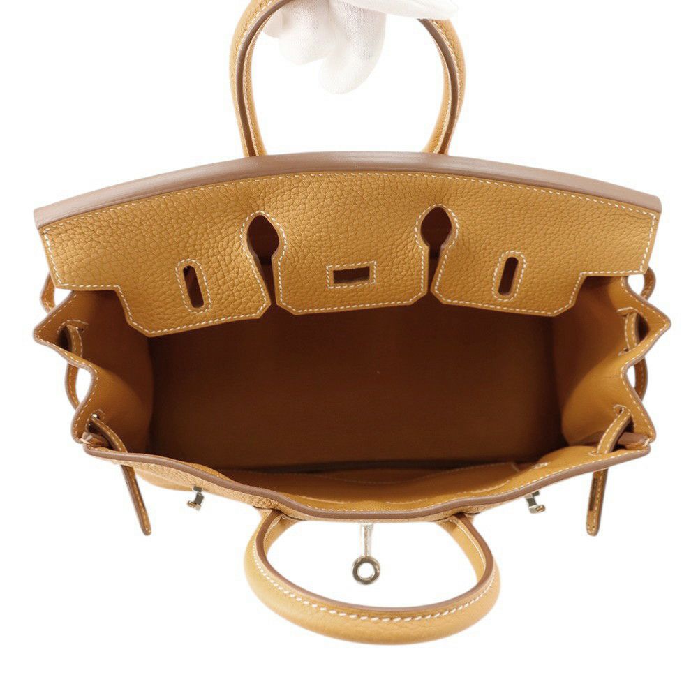 エルメス バーキン25 ナチュラルサブレ/シルバー金具 トゴ W刻印 HERMES Birkin ハンドバッグ