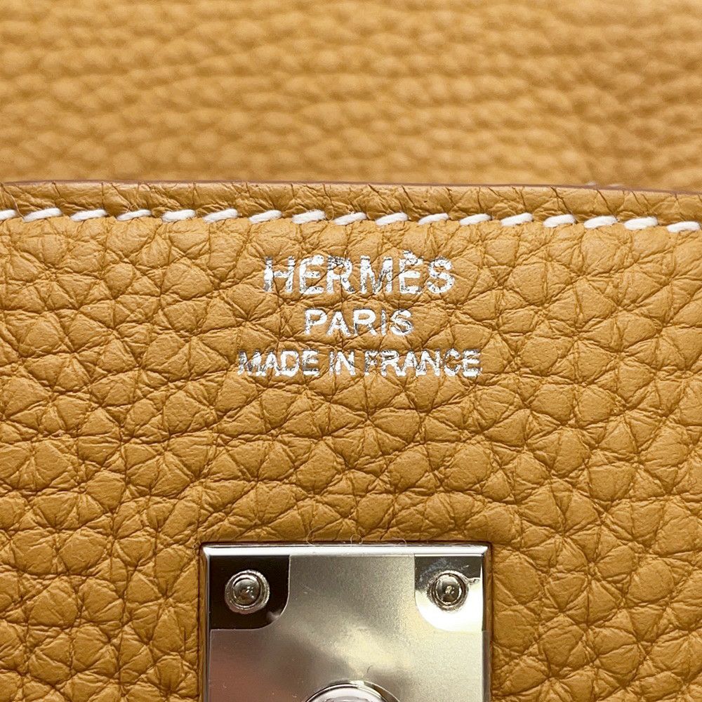 エルメス バーキン25 ナチュラルサブレ/シルバー金具 トゴ W刻印 HERMES Birkin ハンドバッグ