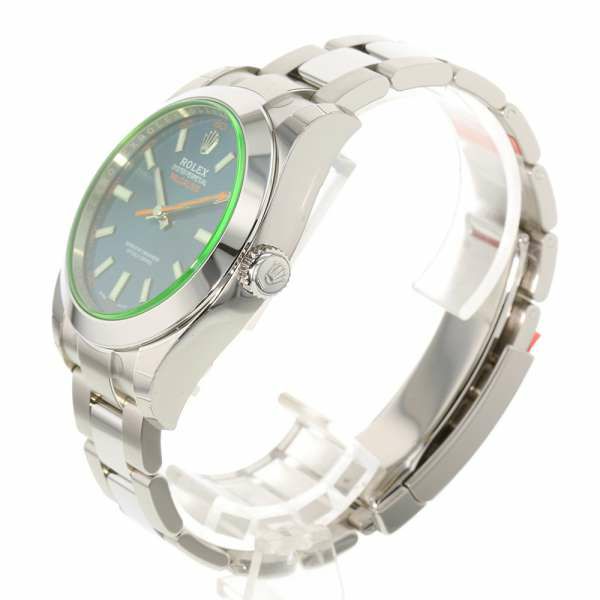ロレックス ミルガウス グリーンガラス ランダムシリアル ルーレット 116400GV ROLEX 腕時計 Zブルー文字盤