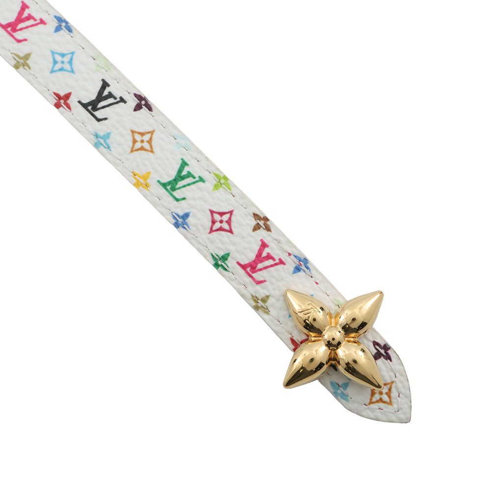 ルイヴィトン ベルト モノグラム・マルチカラー LV TM 15MM リバーシブル サイズ80 M8992U LOUIS VUITTON 村上隆 白