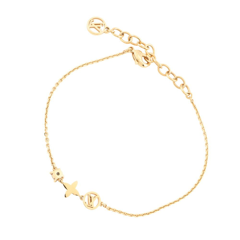ルイヴィトン ブレスレット モノグラム・フラワー ブラスレ・プティ ルイ M00374 LOUIS VUITTON LVサークル ストラス
