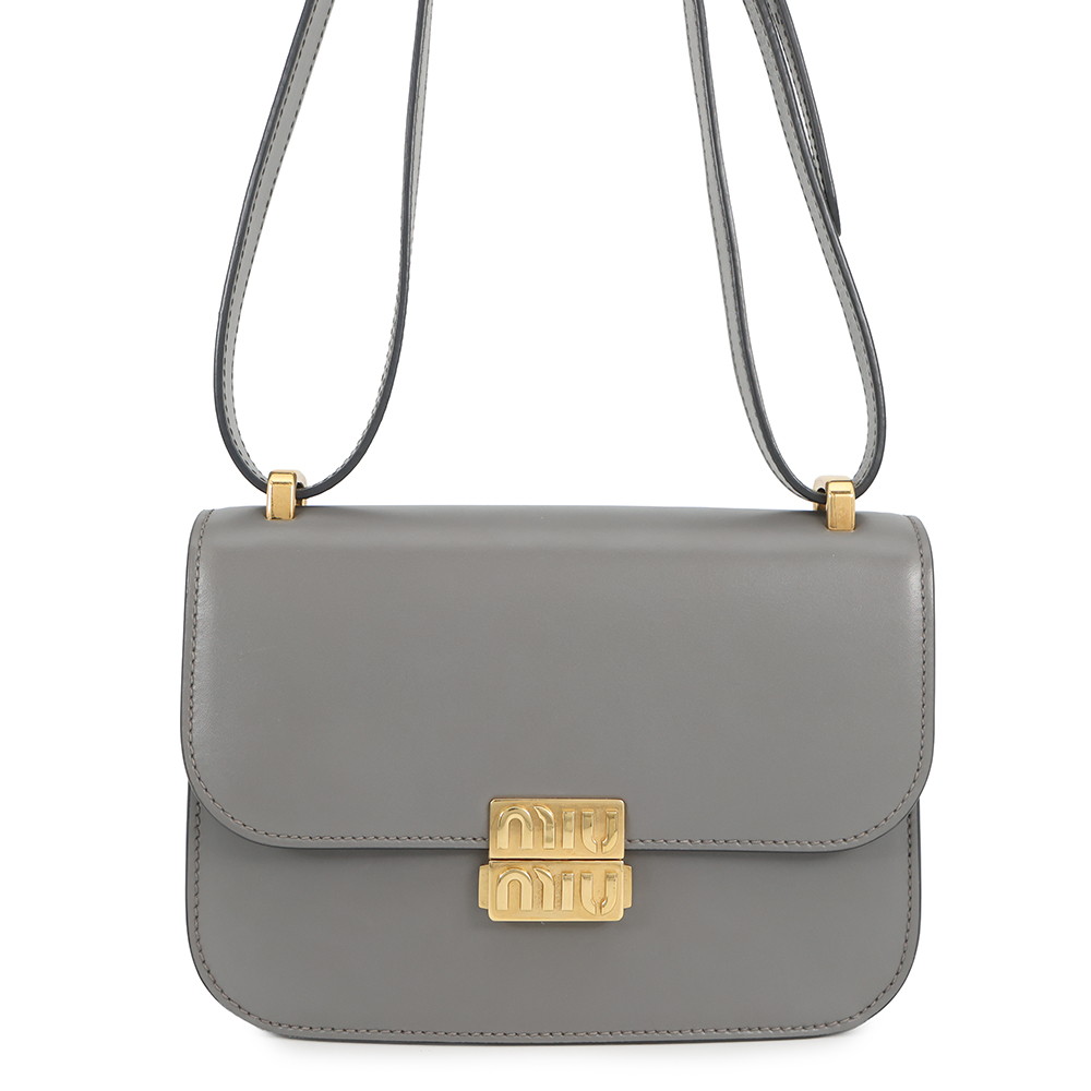 ミュウミュウ ショルダーバッグ ロゴ レザー 5BD254 MIUMIU 2way