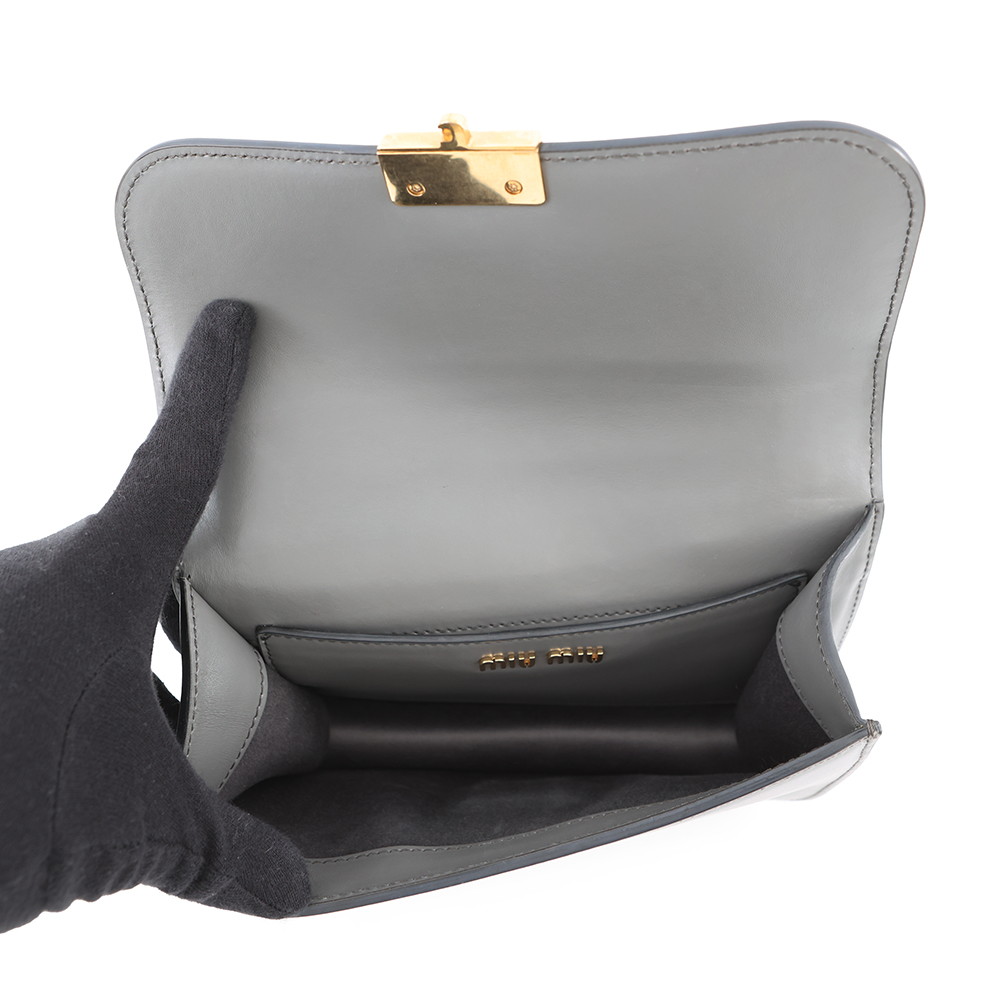 ミュウミュウ ショルダーバッグ ロゴ レザー 5BD254 MIUMIU 2way