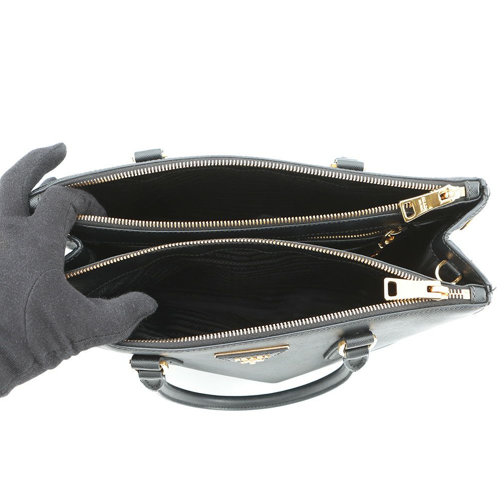 プラダ ハンドバッグ ガレリア サフィアーノ レザー ラージ 1BA274 PRADA 2wayショルダーバッグ 黒