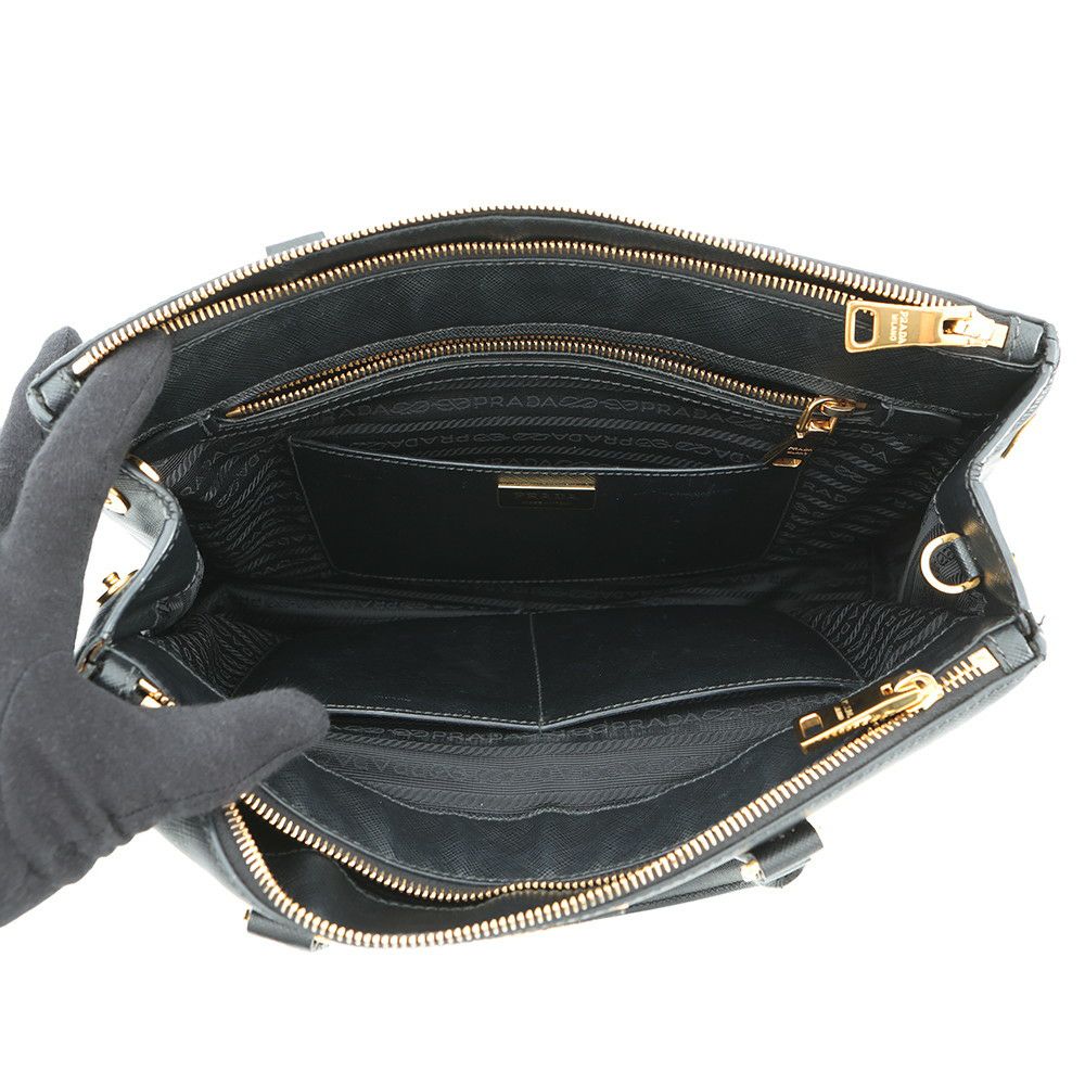 プラダ ハンドバッグ ガレリア サフィアーノ レザー ラージ 1BA274 PRADA 2wayショルダーバッグ 黒