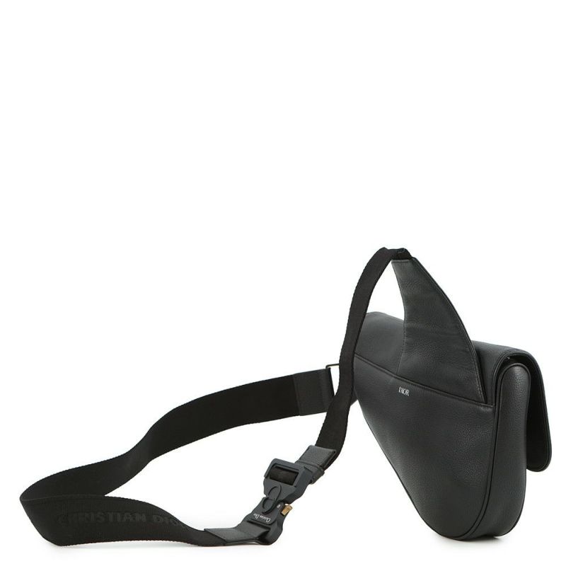 クリスチャン・ディオール ボディバッグ サドルバッグ カーフレザー 1ADPO093YMJ Christian Dior 黒