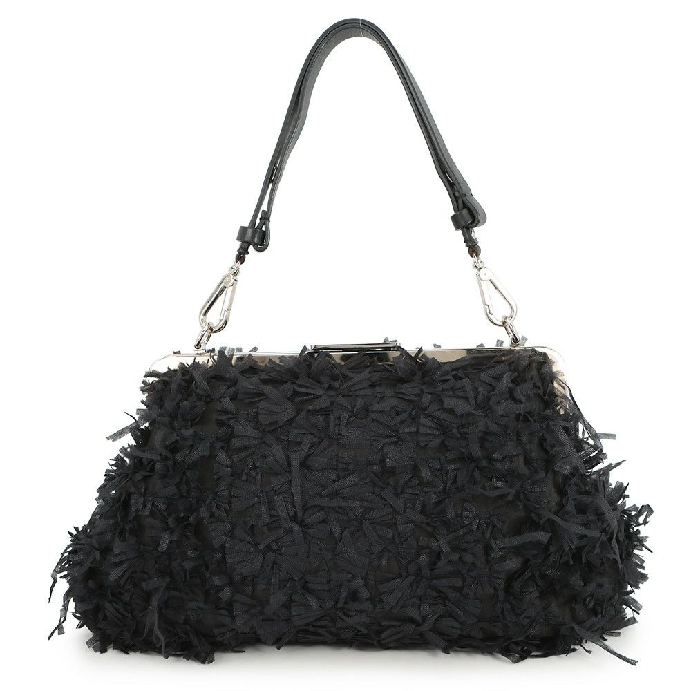 マルニ ハンドバッグ ファブリック レザー MARNI 2way 黒