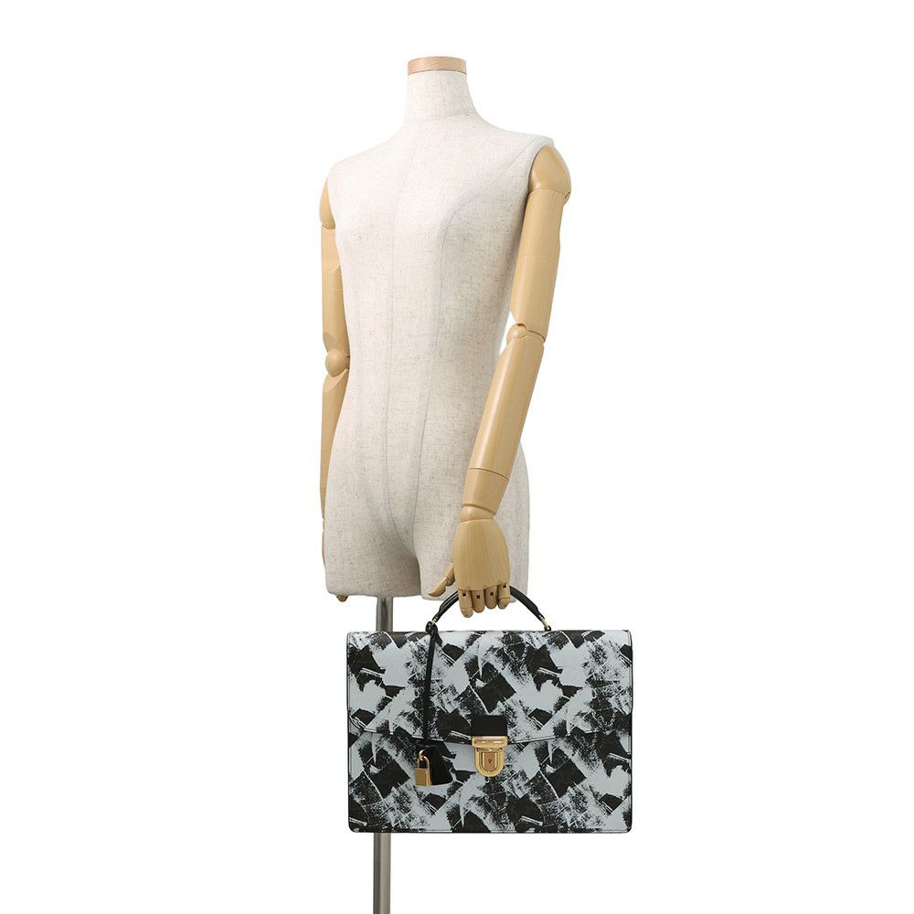 セリーヌ ビジネスバッグ トリオンフ ブリーフケース PVC/レザー CELINE 2wayショルダーバッグ 白 黒