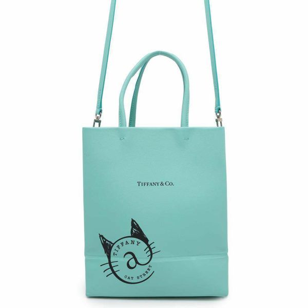 ティファニー ハンドバッグ キャットストリート レザー Tiffany&Co. ネコ 2wayショルダーバッグ