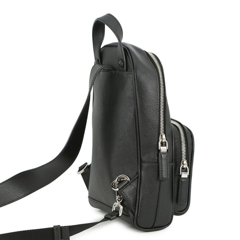 プラダ ボディバッグ トライアングルロゴ レザー 2VZ031 PRADA 黒