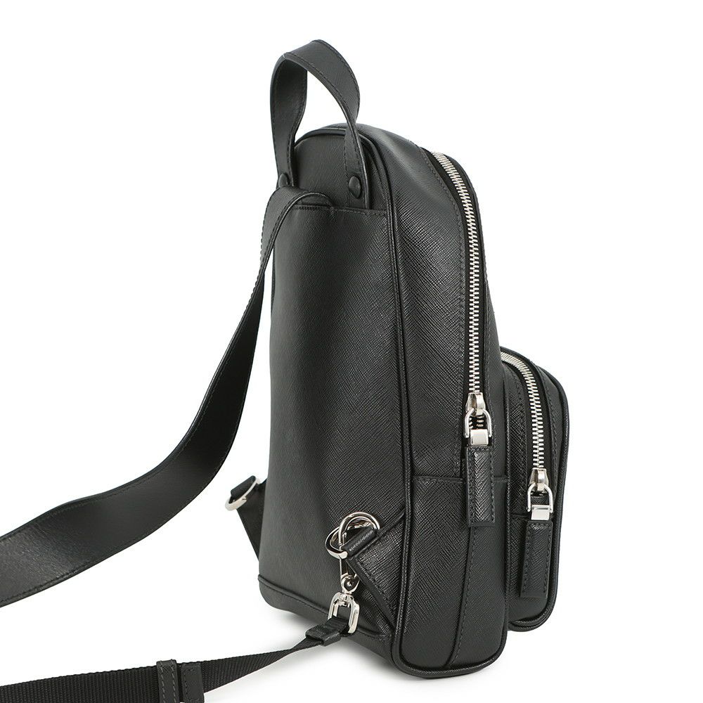 プラダ ボディバッグ トライアングルロゴ レザー 2VZ031 PRADA 黒