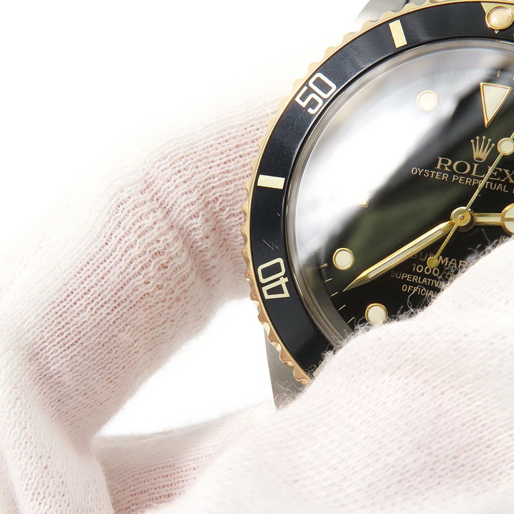 ロレックス サブマリーナ デイト コンビ SS/K18YGイエローゴールド S番 16613 ROLEX 腕時計 黒文字盤
