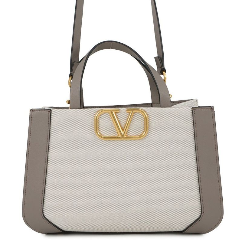 ヴァレンティノ・ガラヴァーニ ハンドバッグ Vロゴ キャンバス レザー 2W0B0K96YJH VALENTINO 2way 白