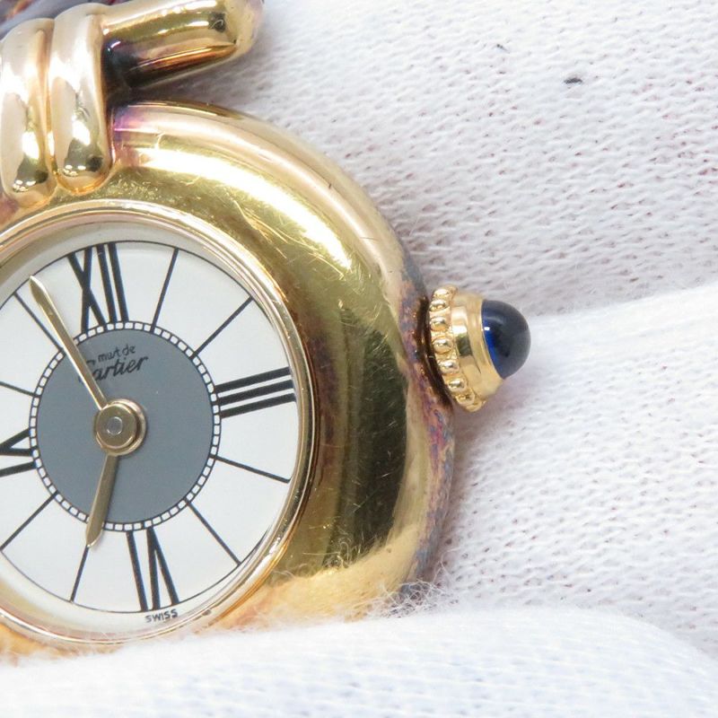 カルティエ マストコリゼ ヴェルメイユ SM W1004354 Cartier 腕時計 クォーツ 白文字盤