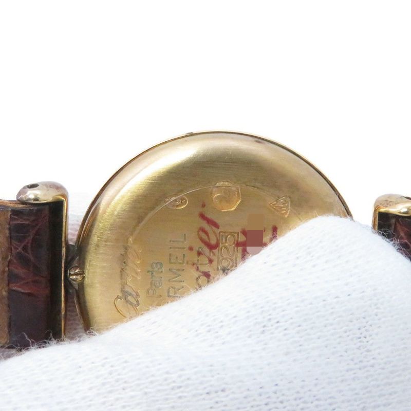 カルティエ マストコリゼ ヴェルメイユ SM W1004354 Cartier 腕時計 クォーツ 白文字盤