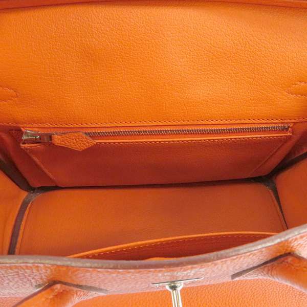 エルメス バーキン25 オレンジ/シルバー金具 トゴ □K刻印 HERMES Birkin ハンドバッグ
