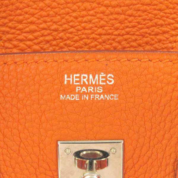 エルメス バーキン25 オレンジ/シルバー金具 トゴ □K刻印 HERMES Birkin ハンドバッグ