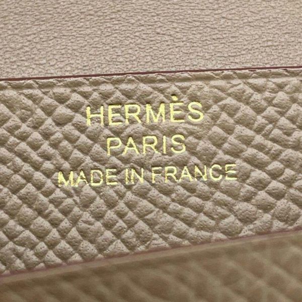 エルメス カードケース ベアン ミニ エトゥープ/ゴールド金具 エプソン W刻印 HERMES 名刺入れ