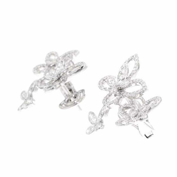 グラフ ピアス トリプル バタフライ シルエット ダイヤモンド イヤリング ダイヤ 計0.85ct K18WGホワイトゴールド RGE1610