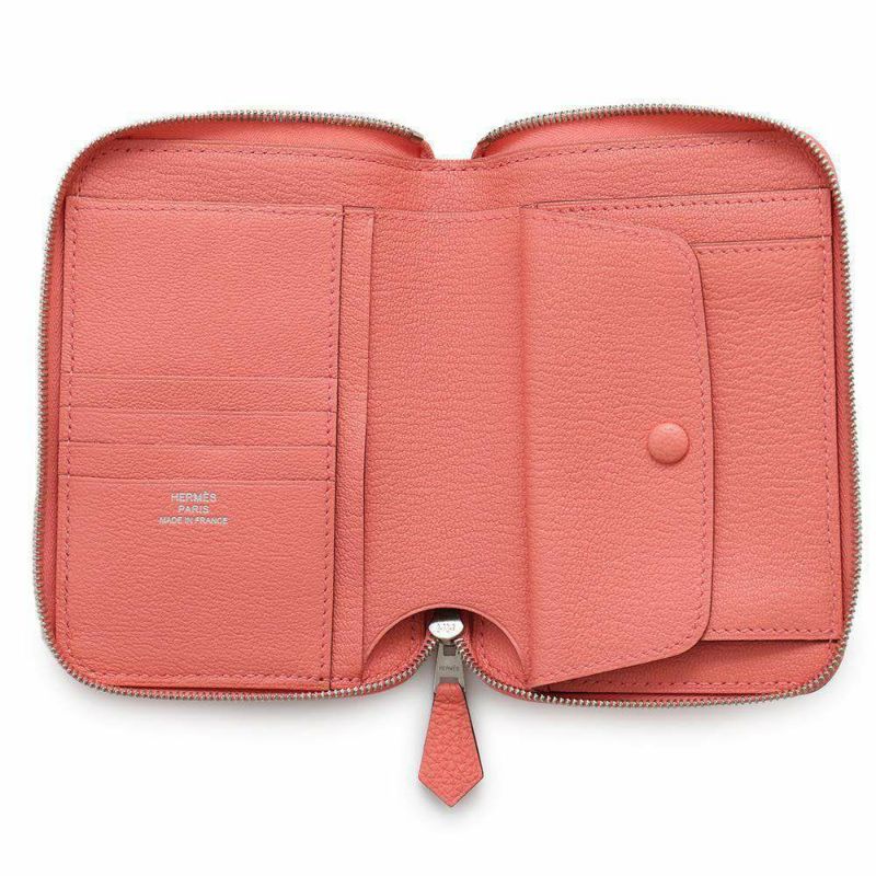 エルメス 財布 アザップ バーティカル ローズエテ/シルバー金具 トゴ X刻印 HERMES 財布