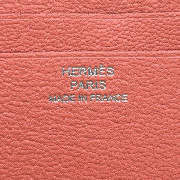 エルメス 財布 アザップ バーティカル ローズエテ/シルバー金具 トゴ X刻印 HERMES 財布