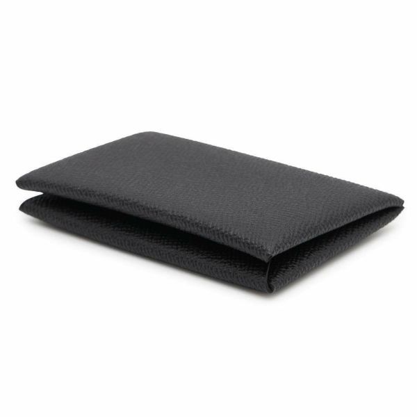 エルメス カードケース カルヴィ ブラック エプソン W刻印 HERMES 名刺入れ 黒
