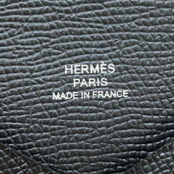 エルメス カードケース カルヴィ ブラック エプソン W刻印 HERMES 名刺入れ 黒