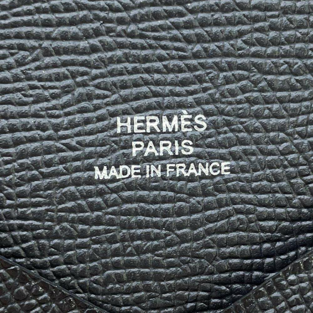 エルメス カードケース カルヴィ ブラック エプソン W刻印 HERMES 名刺入れ 黒