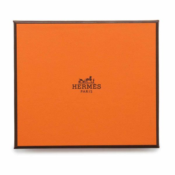 エルメス カードケース ベアン ミニ エトゥープ/シルバー金具 エプソン W刻印 HERMES 名刺入れ 黒