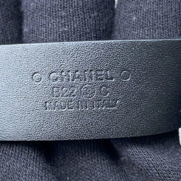 シャネル チェーンベルト ココマーク メタル レザー サイズ75 B22C CHANEL ベルト 黒