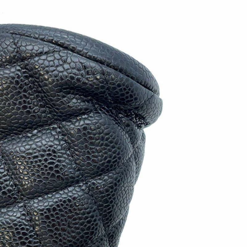 シャネル クラッチバッグ マトラッセ ココマーク キャビアスキン A32342 CHANEL バッグ 黒