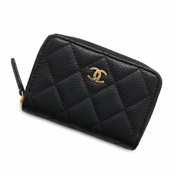 シャネル コインケース マトラッセ ココマーク キャビアスキン AP0216 CHANEL 財布 黒