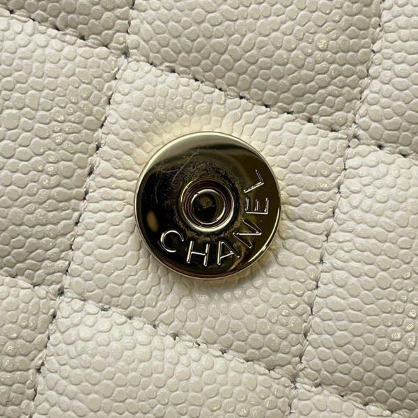 ャネル チェーンウォレット クラシック マトラッセ ココマーク キャビアスキン AP0250 CHANEL 財布 白