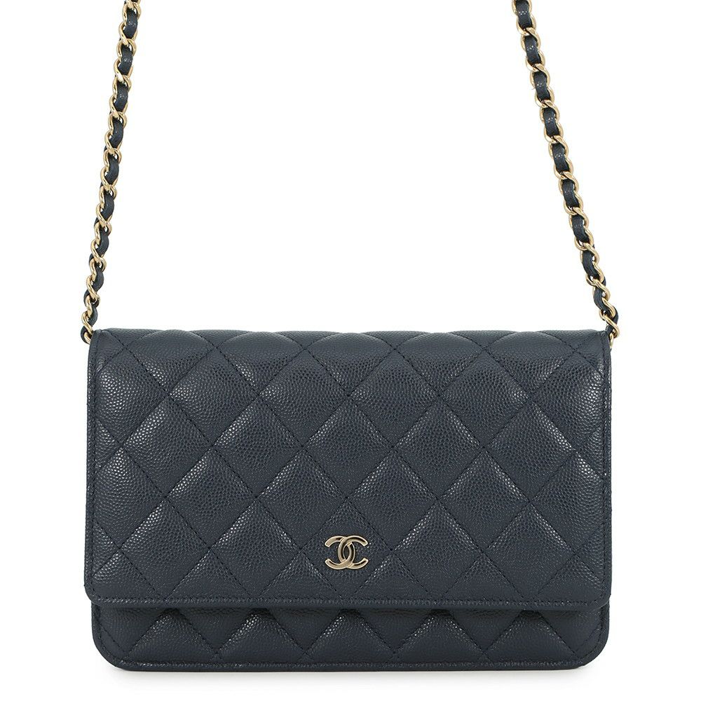 シャネル チェーンウォレット クラシック マトラッセ ココマーク キャビアスキン AP0250 CHANEL 財布 ブラック 黒