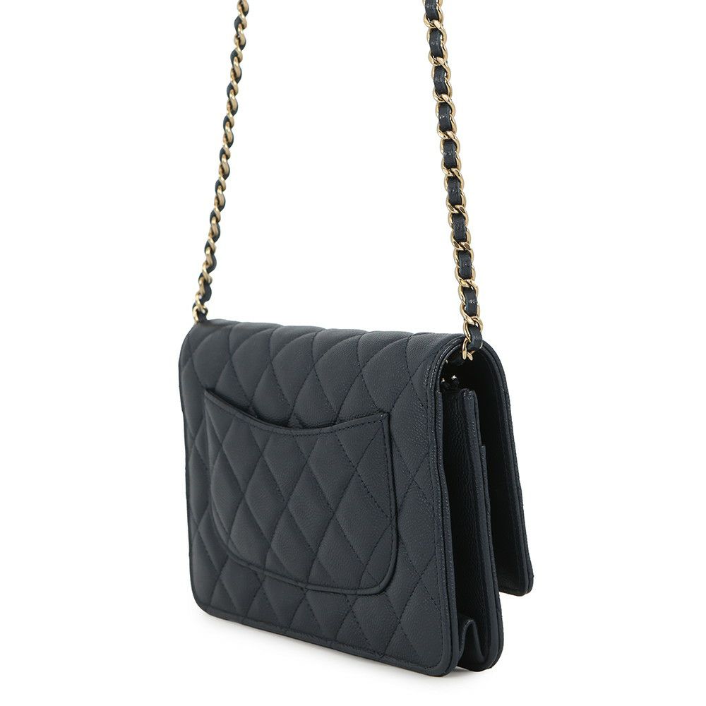 シャネル チェーンウォレット クラシック マトラッセ ココマーク キャビアスキン AP0250 CHANEL 財布 ブラック 黒