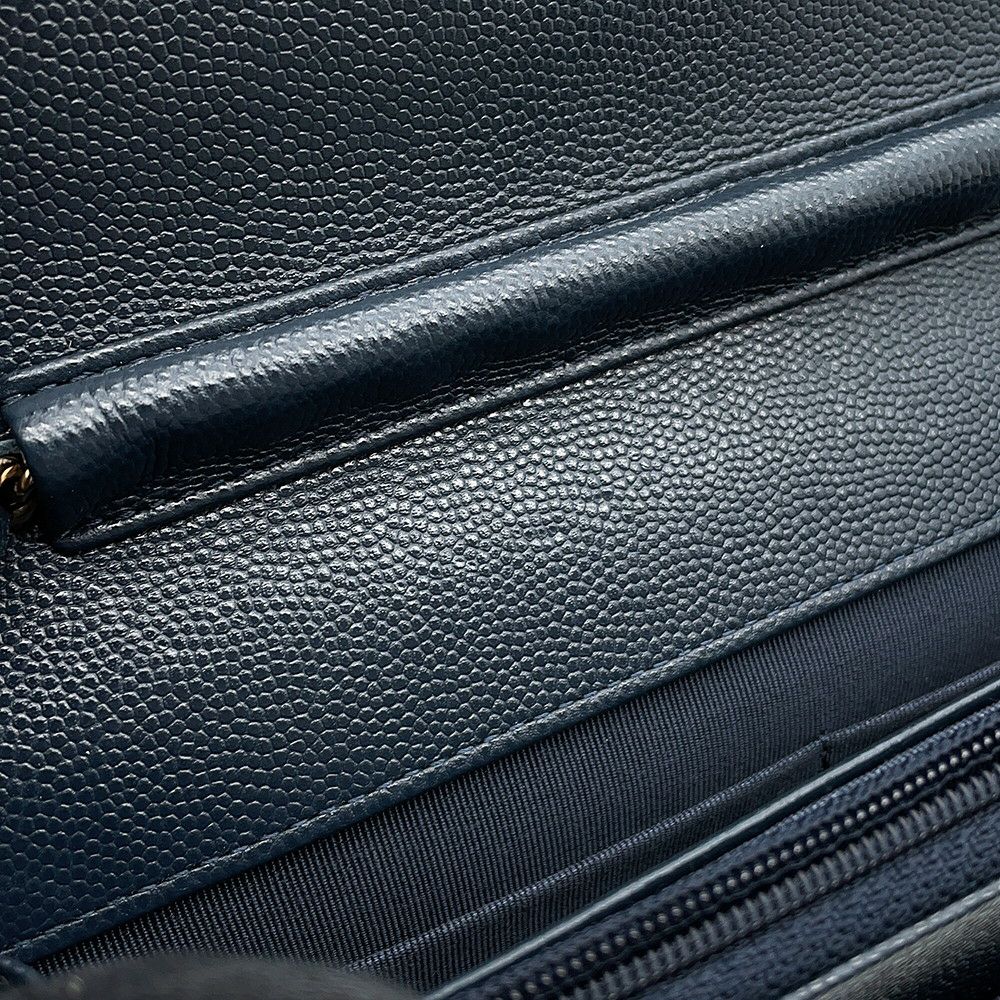 シャネル チェーンウォレット クラシック マトラッセ ココマーク キャビアスキン AP0250 CHANEL 財布 ブラック 黒