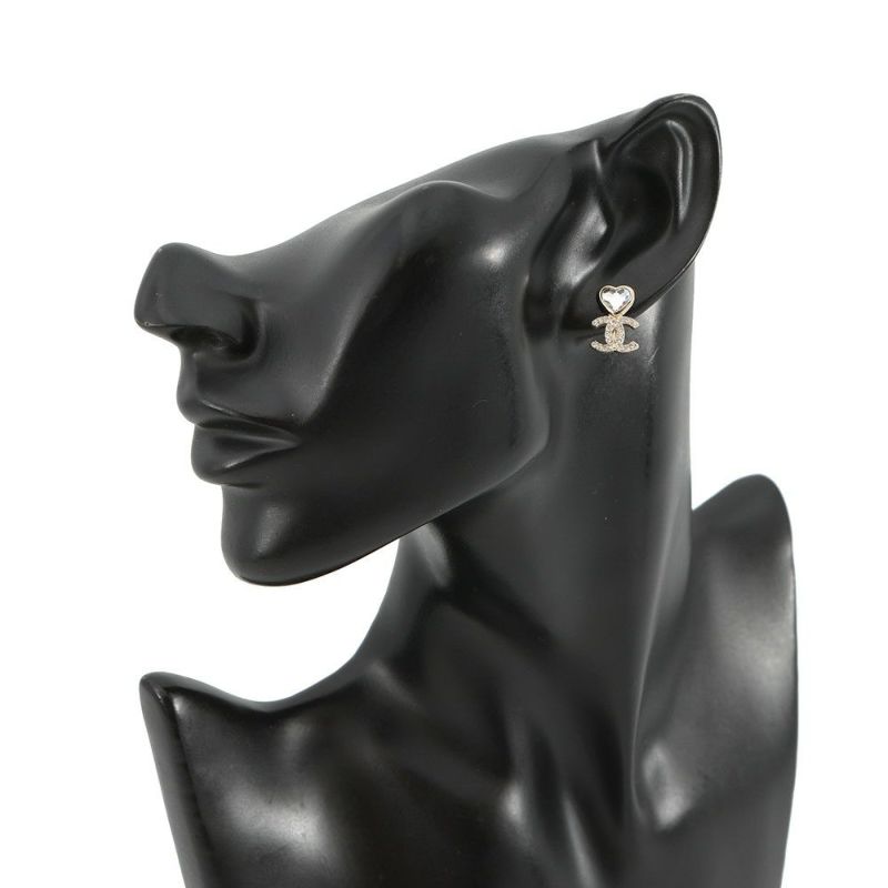 シャネル ピアス ハート ココマーク ラインストーン B25B ABG246 CHANEL アクセサリー