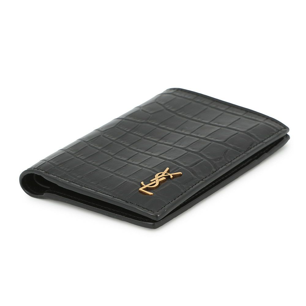 サンローランパリ 財布 タイニーカサンドラクレジットカードウォレット 型押しレザー 847958DZEDW1000 黒