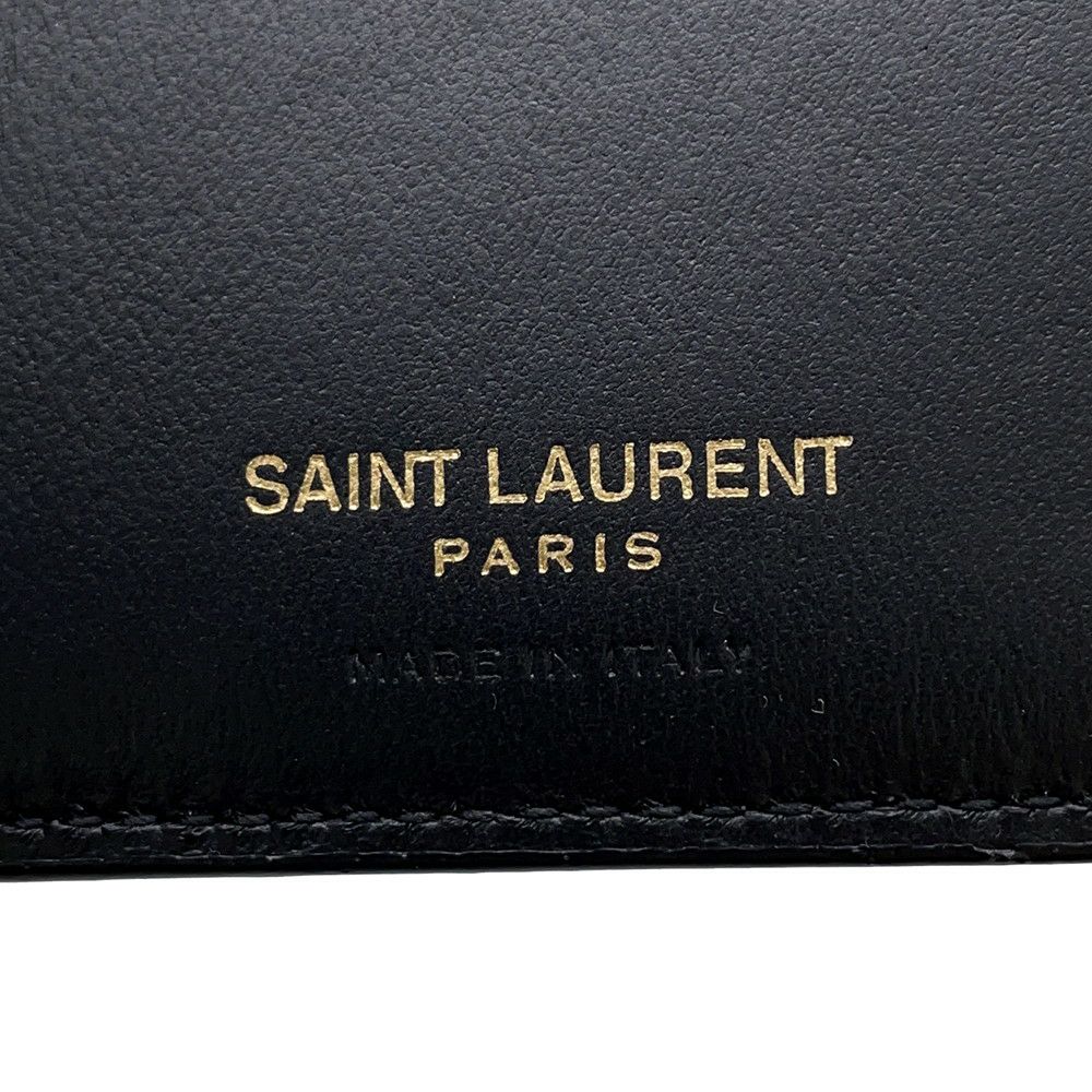 サンローランパリ 財布 タイニーカサンドラクレジットカードウォレット 型押しレザー 847958DZEDW1000 黒