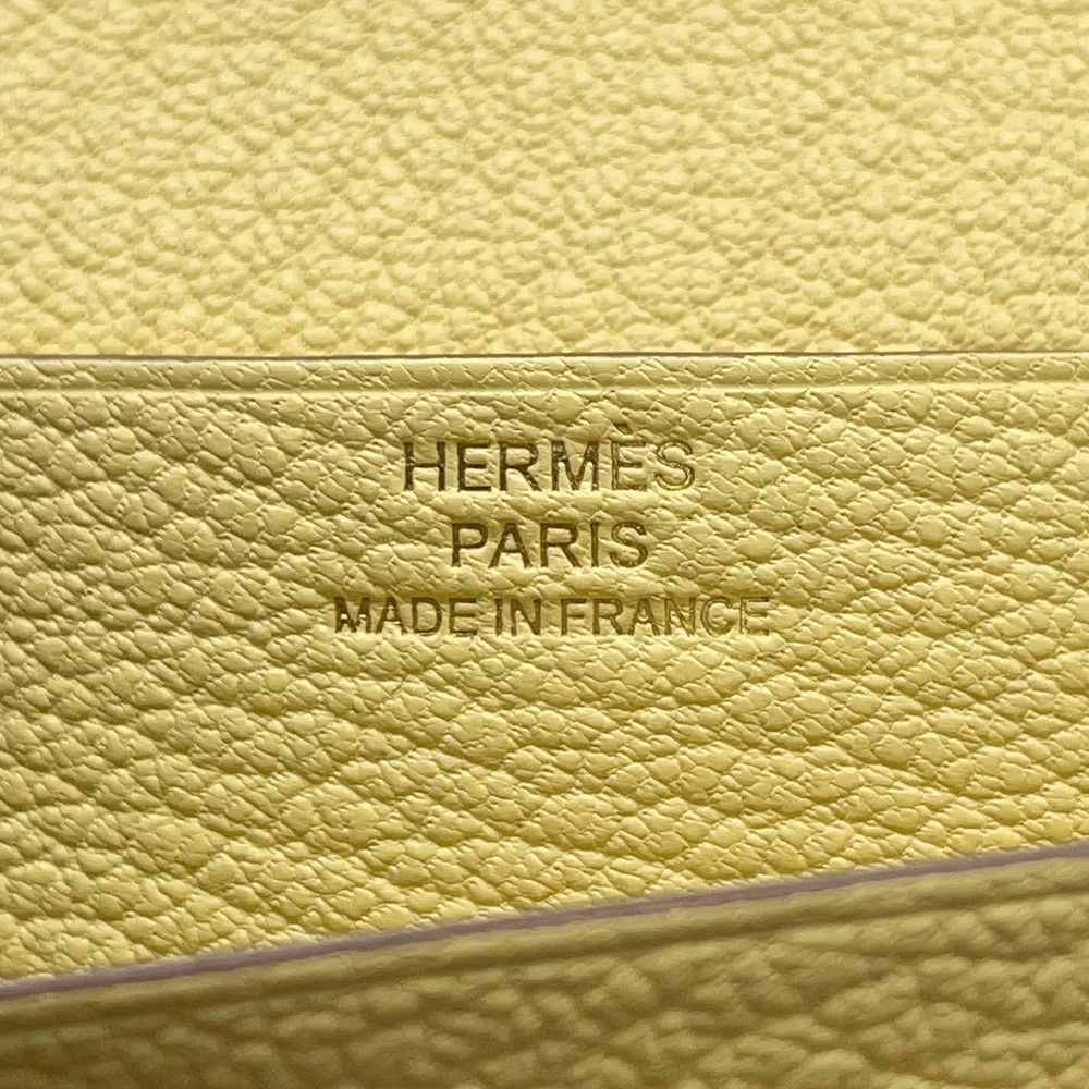 エルメス 長財布 ベアンスフレ ジョーヌシトロン/ゴールド金具 オーストリッチ B刻印 財布