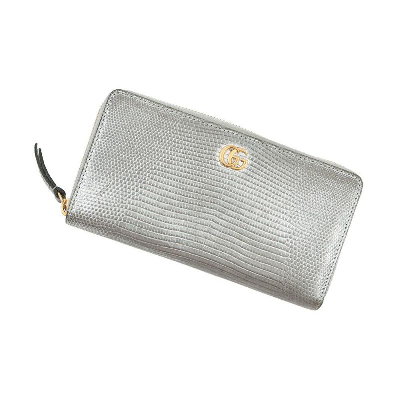 グッチ 長財布 GGプチ ラミネートリザード ダブルG ジップアラウンドウォレット 456117 GUCCI 財布 ラウンドファスナー