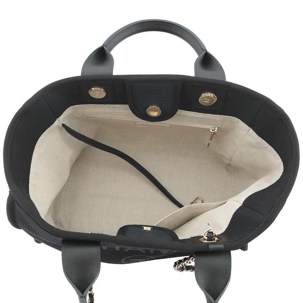 シャネル トートバッグ ドーヴィル ココマーク スモール ショッピングバッグ キャンバス AS3257 CHANEL 2way 黒